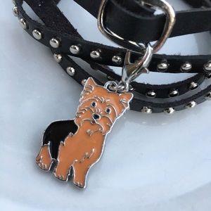 Yorkshire terrier enamel charm bracelet / chain